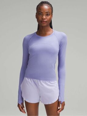 lululemon athletica Long Sleeve Crew Neck Top in Lavender